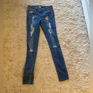 Classic Blue Distressed Skinny Jeans